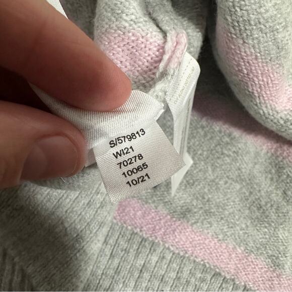 Loft Gray & Pink‎ Striped Long Sleeve Turtleneck Pullover Sweater Size XL NWT - Picture 8 of 10